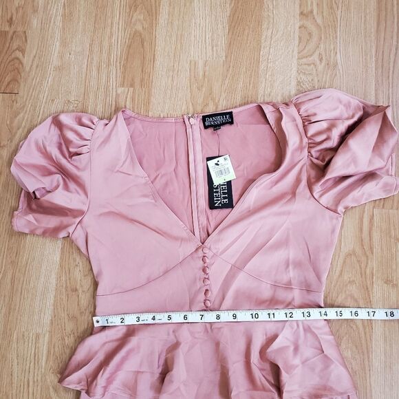 NEW! Danielle Bernstein Solid Puff-Sleeve Midi Dress size 4 - Picture 10 of 14